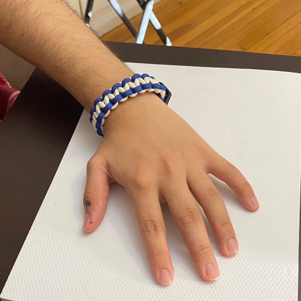Paracord Blue and White Men's Bracelet